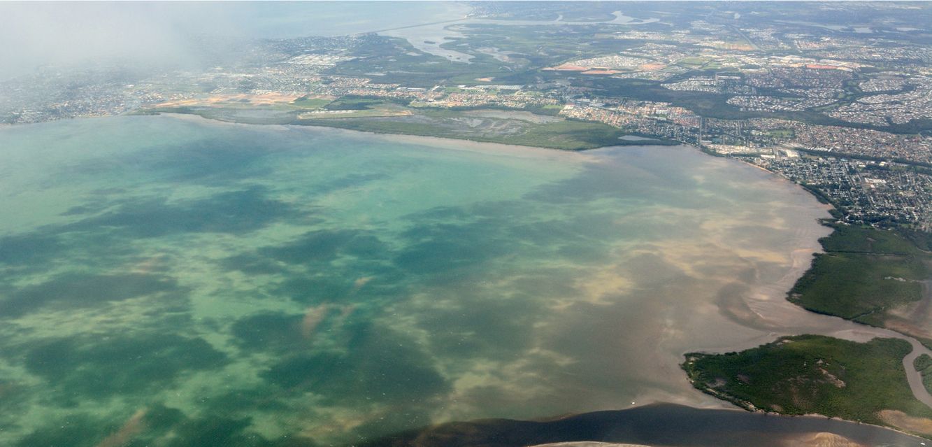 An aerial view of Burpengary and Deception Bay, both located to the north of Brisbane, Queensland.