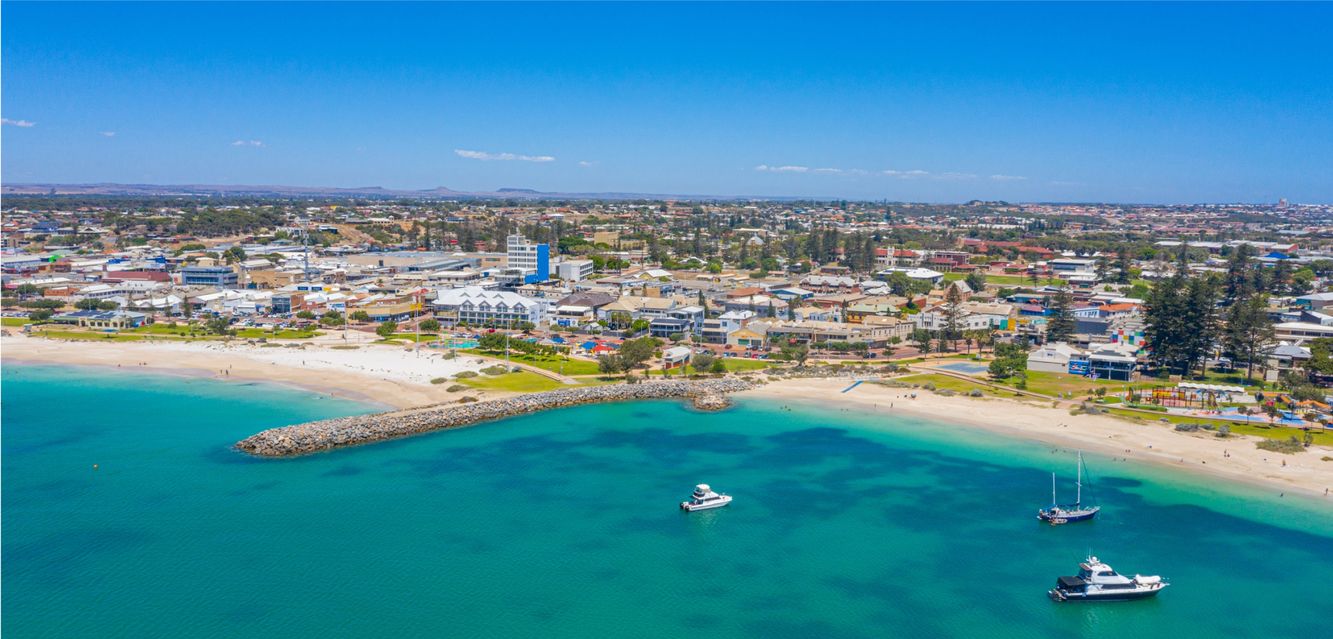 An aerial view of Gerlaldton.