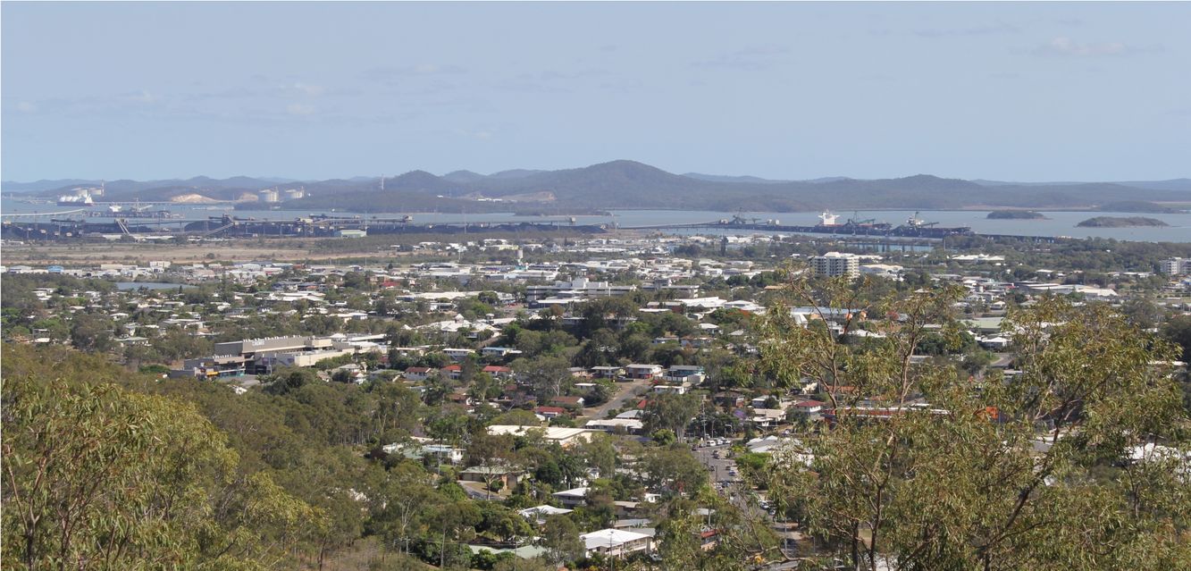 A view over Gladstone from Round Hill Lookout.