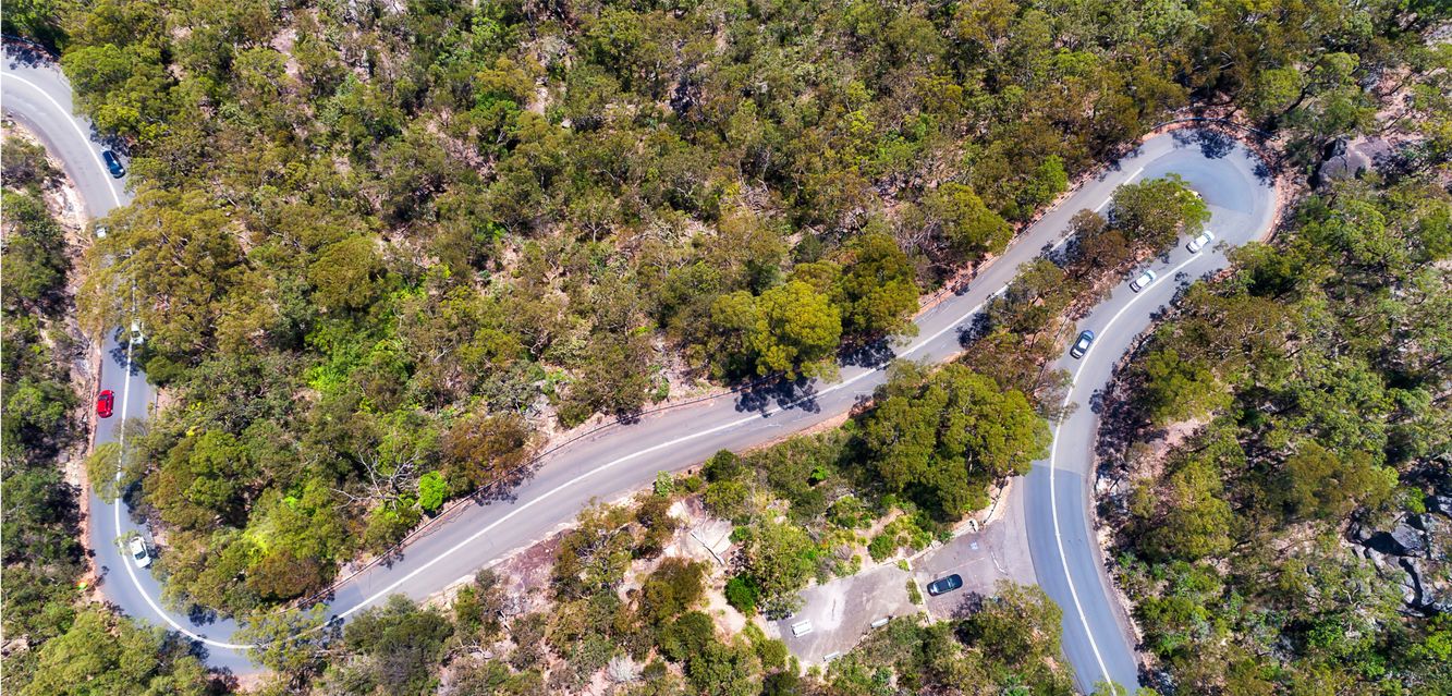 Aerial view of the Galston Gorge near Hornsby.
