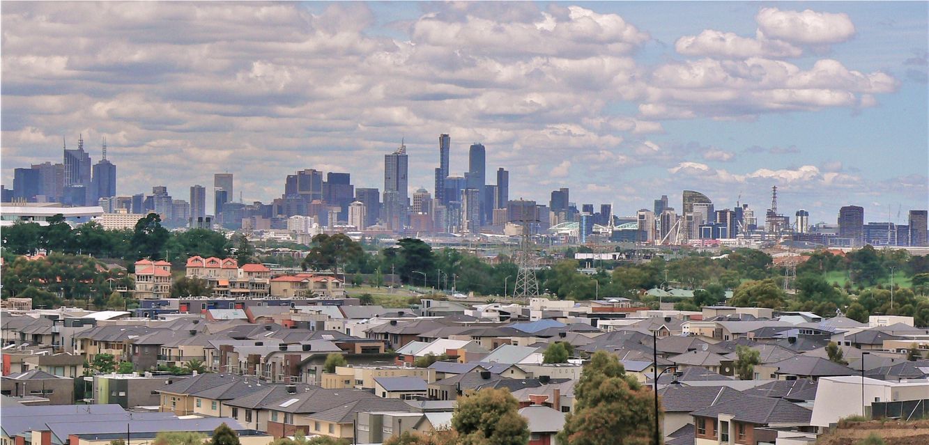The Melbourne skyline from Maidstone.