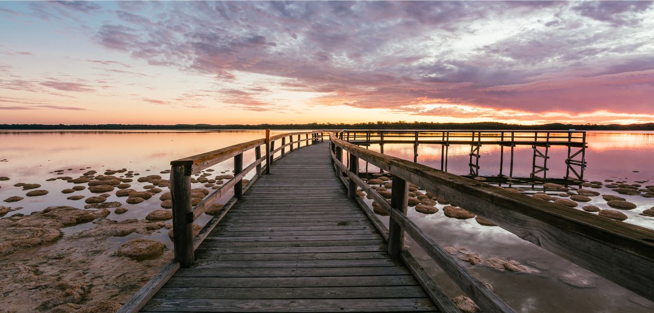 Twilight at the Thrombolites at Lake Clifton near Mandurah, south of Perth, Western Australia.