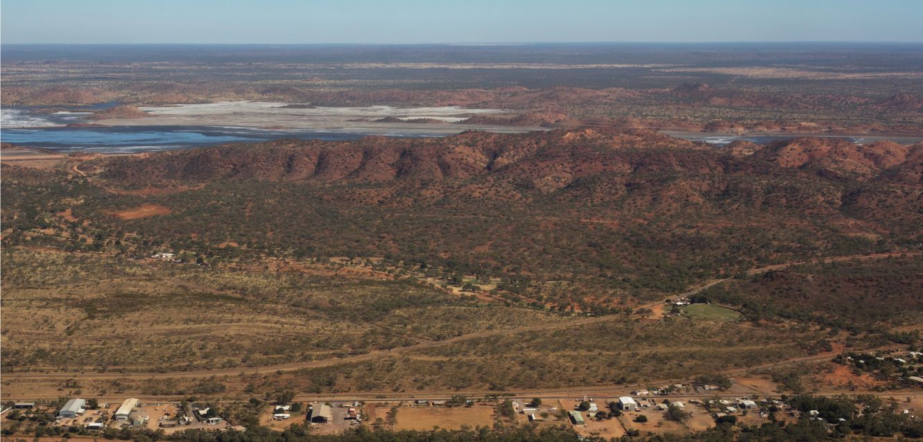 Flying into Mount Isa, Queensland.