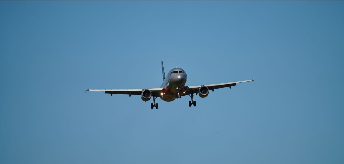 Coming in to land at Newcastle Airport.