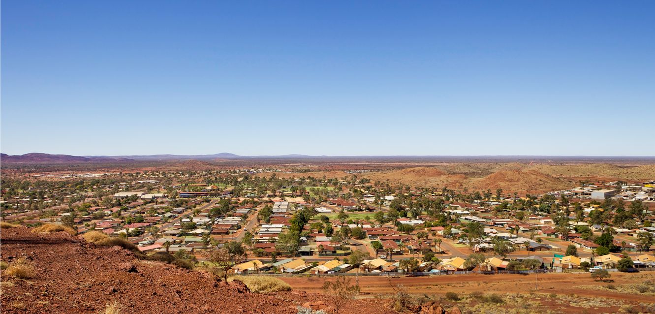 The outback mining town of Newman in the Pilbara, Western Australia.
