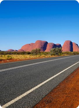 Highway to the Olgas in the Northern Territory, Australia.