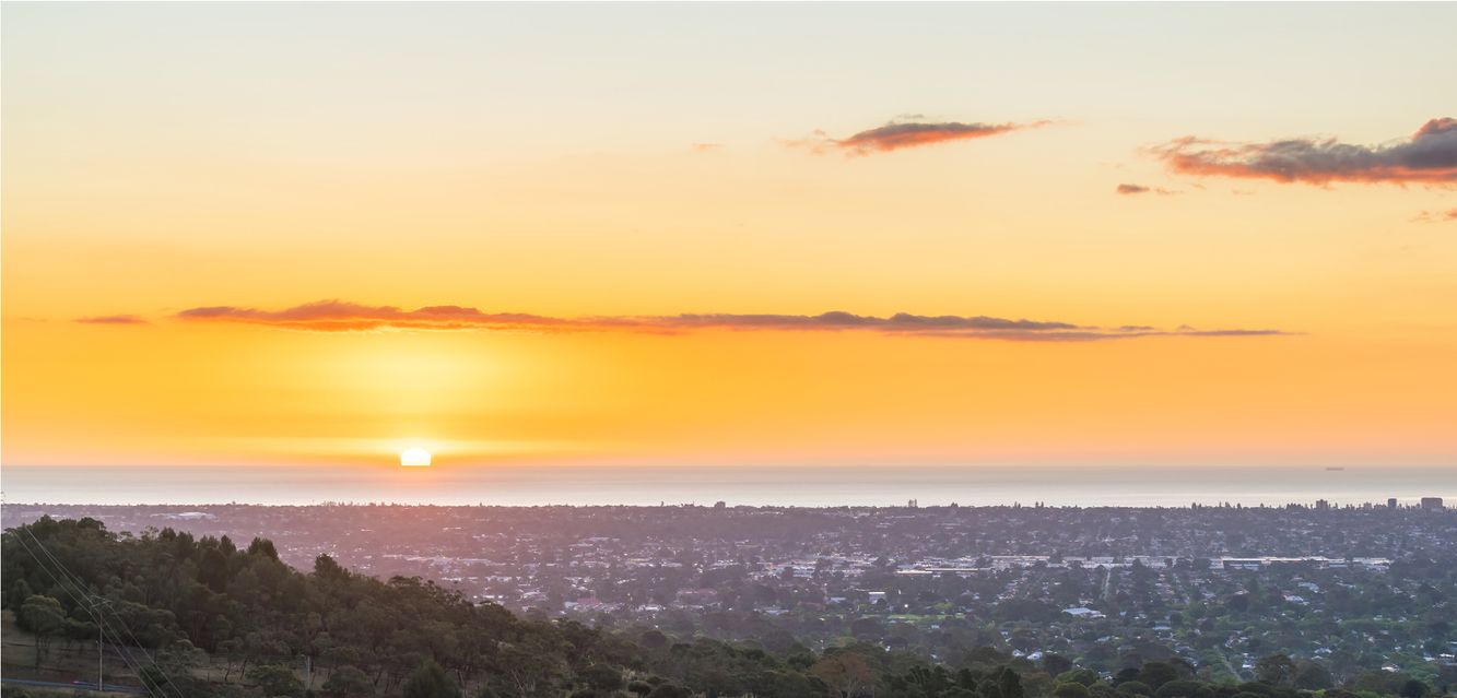 Sunset over the Adelaide suburb of Plympton.
