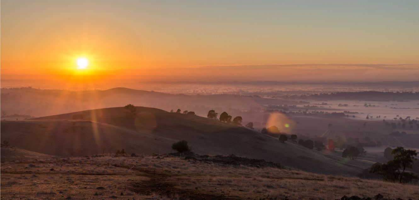 Early morning view from Mount Major hear Shepparton, Victoria.