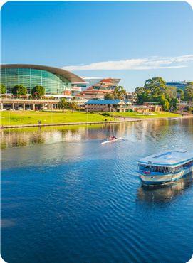 Downtown area of Adelaide city in South Australia.