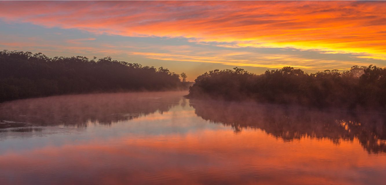 Early morning mist on the Tingalpa Creek, Brisbane.