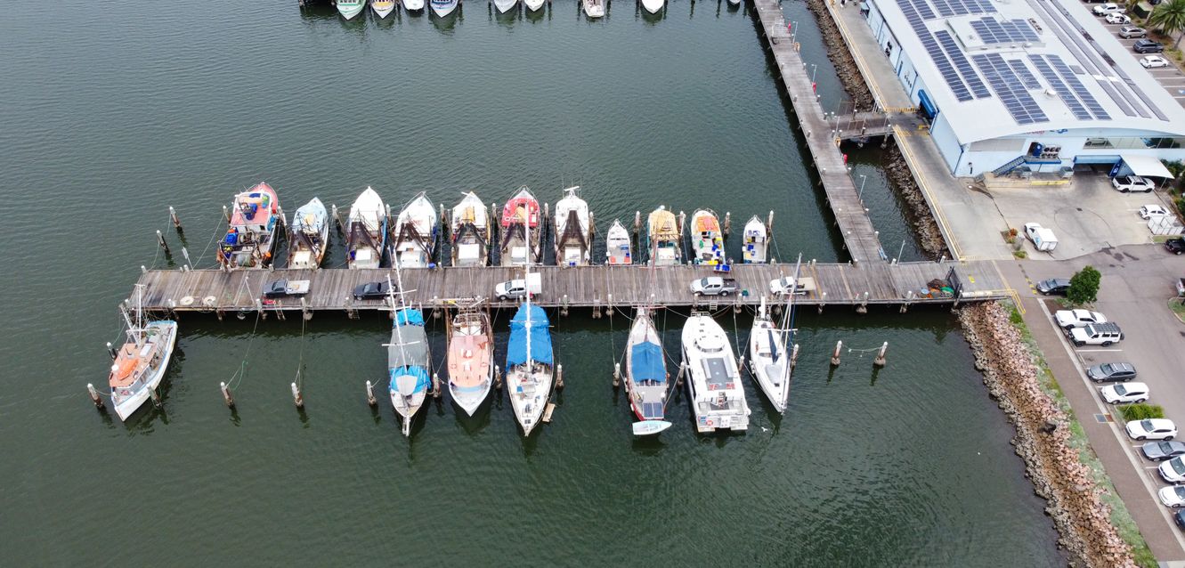 Boats docked at Wickham, Newcastle.