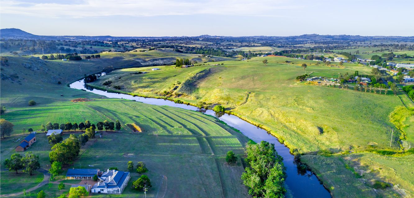 Riverside scenery near Yass, New South Wales.