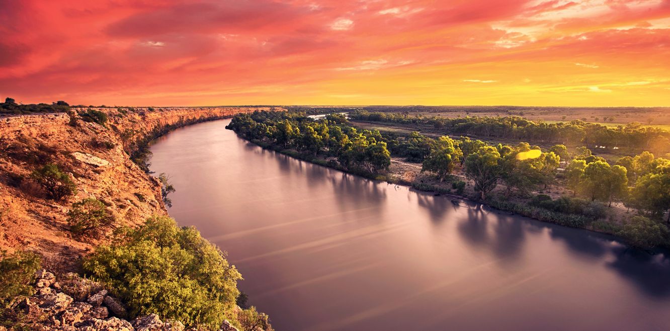 A stunning sunset over the Murray River.