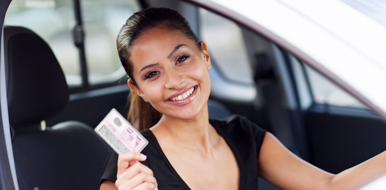 Young driver with her new licence.