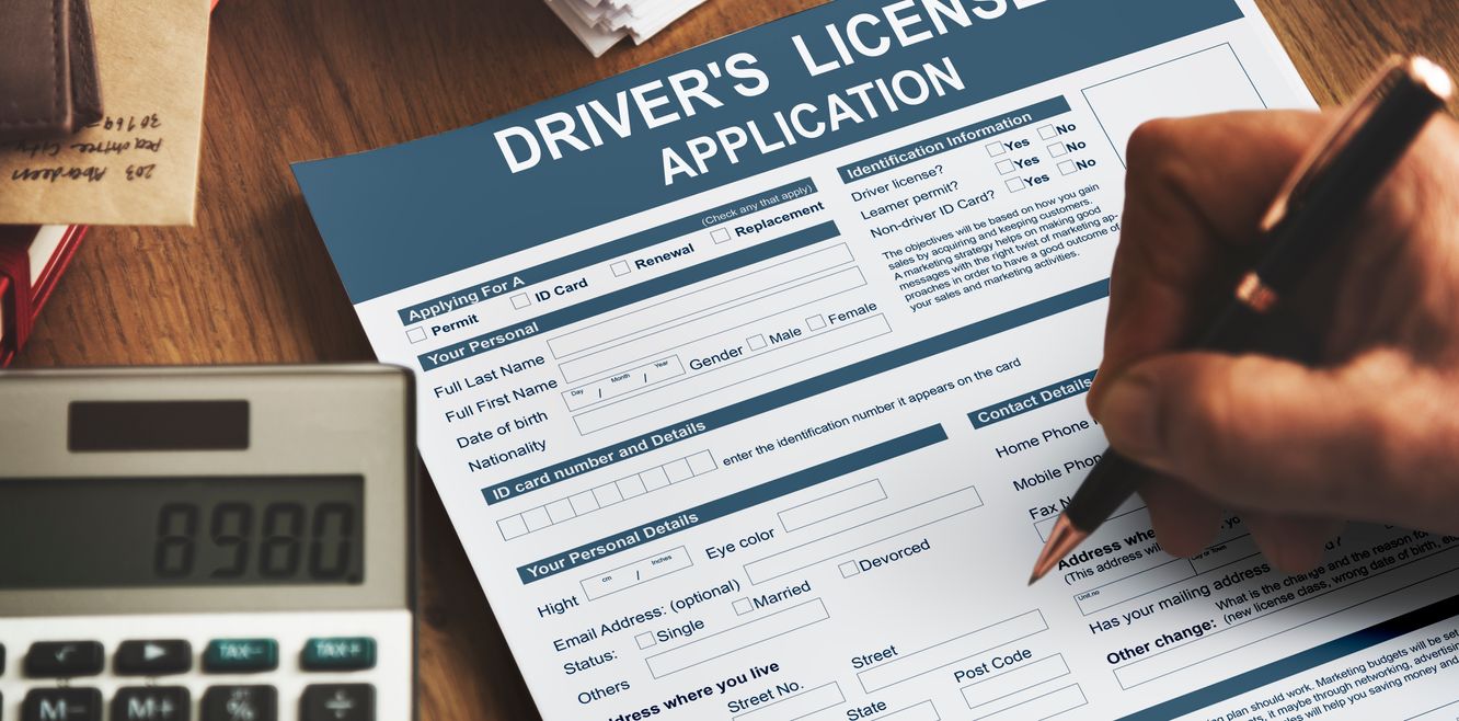 Filling out a licence application form