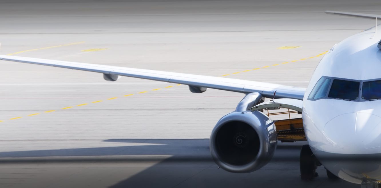 Aircraft waiting at the gate.