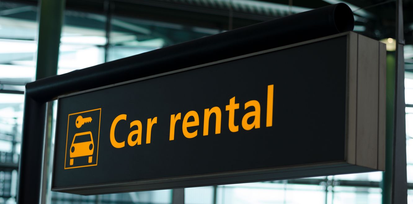 Airport car rental sign