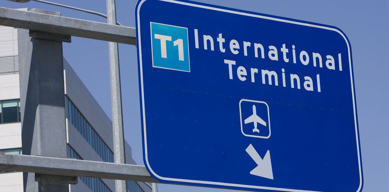 Arriving at the international terminal.