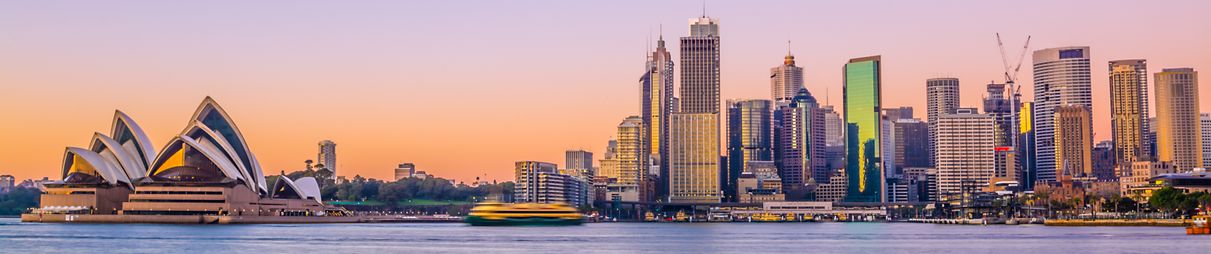 Sunrise over Sydney Harbour.