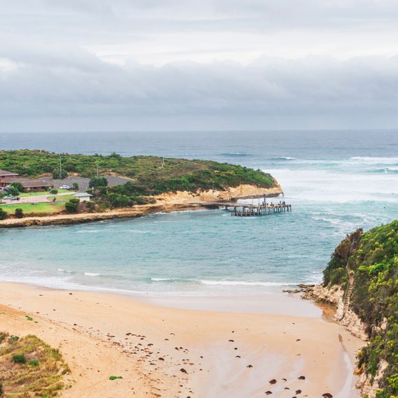 The view towards Port Campbell and its inlet.