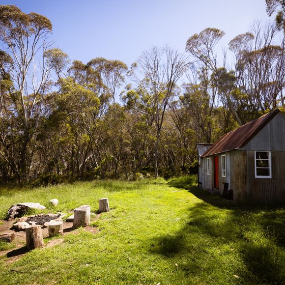 The historic Horse Camp Hut in Kosciuszko National Park.