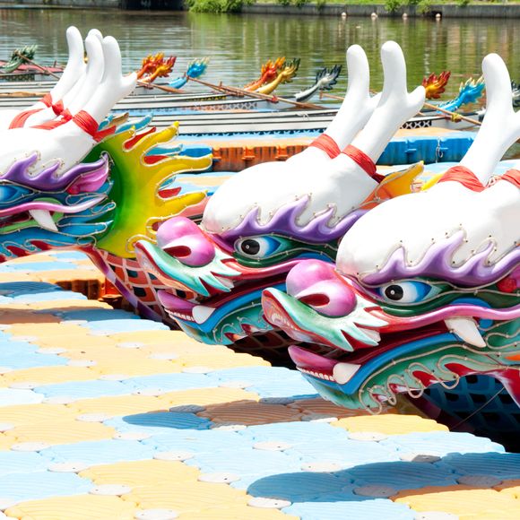 Dragon boat heads.