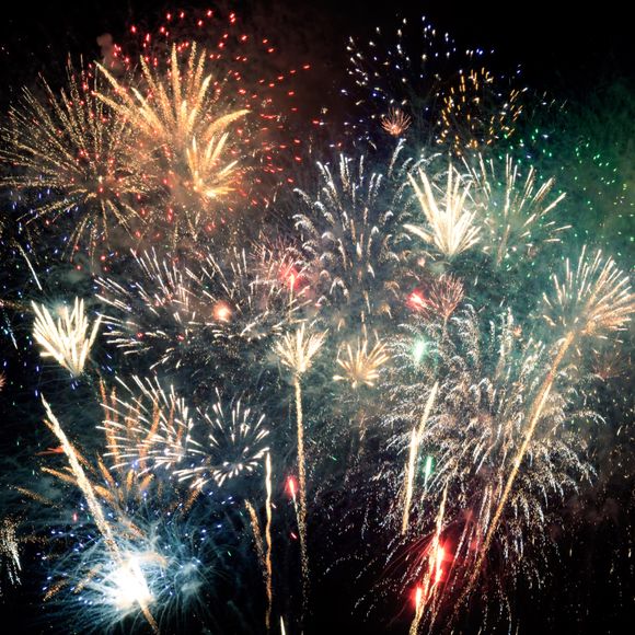 Beautiful Chinese new year firework at night.