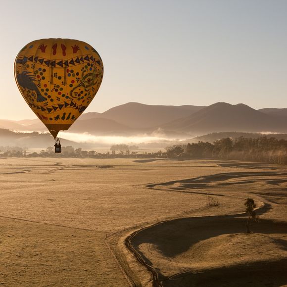 Early morning hot air ballooning over the Yarra Valley.
