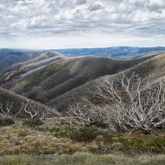 Beautiful view from mount Hotham on great alpine road in Victoria.