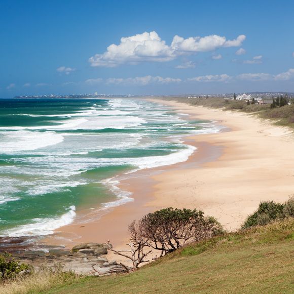 Looking down Caloundra Beach from Port Cartwright.