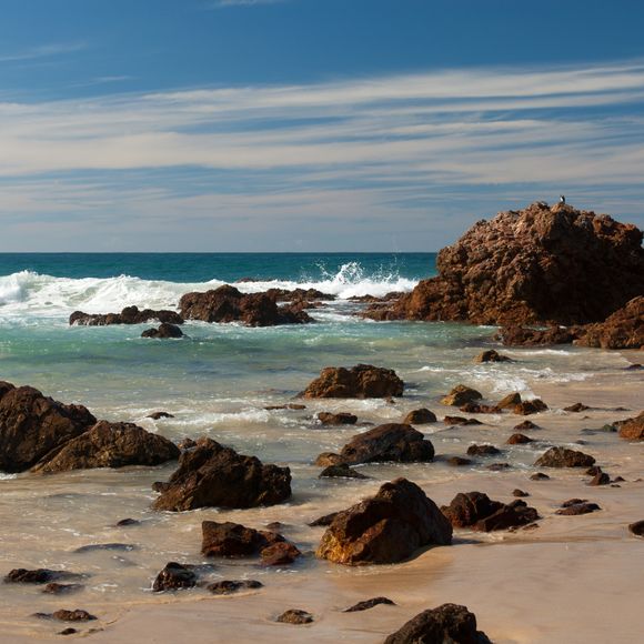 Coastal scenes at a beach near Port Macquarie.