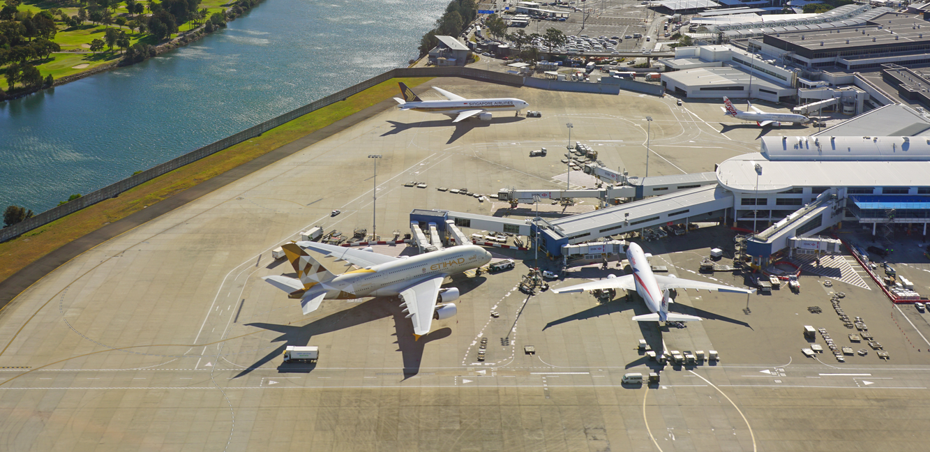 Aerial view of the Sydney Airport (SYD)