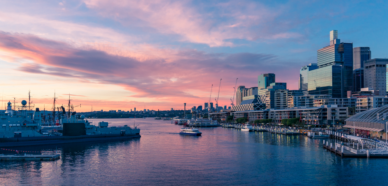 sunset at Sydney Harbour