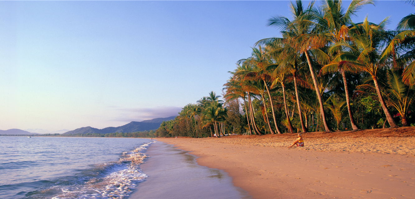 Beautiful Palm Cove lies just a 30 minute drive north of Cairns.